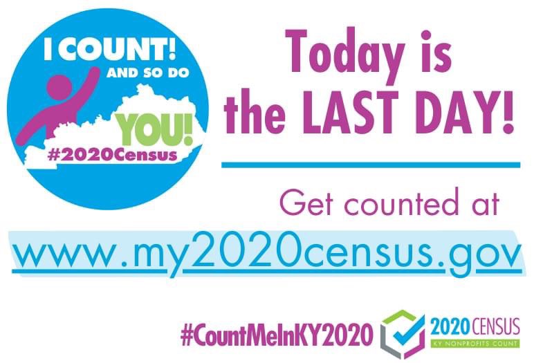 kynonprofits's tweet photo. Two ways to be counted TODAY: https://t.co/eRLh2gMQk4 or
844-330-2020 (English) or 844-468-2020 (Spanish). #census2020 #CountMeInKY https://t.co/VapwI9lDD5