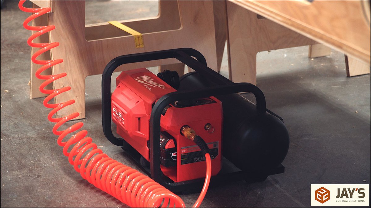 JayBates86's tweet photo. I just published a review on this Milwaukee 18v compressor. It's lived under my assembly table for the past month. Convenient for my pin nailer without having cords running across the floor to get in the way. Check it out!
#THDProSpective #HomeDepotPartner
https://t.co/whtV2FncK9 https://t.co/gU2Heqbmyg