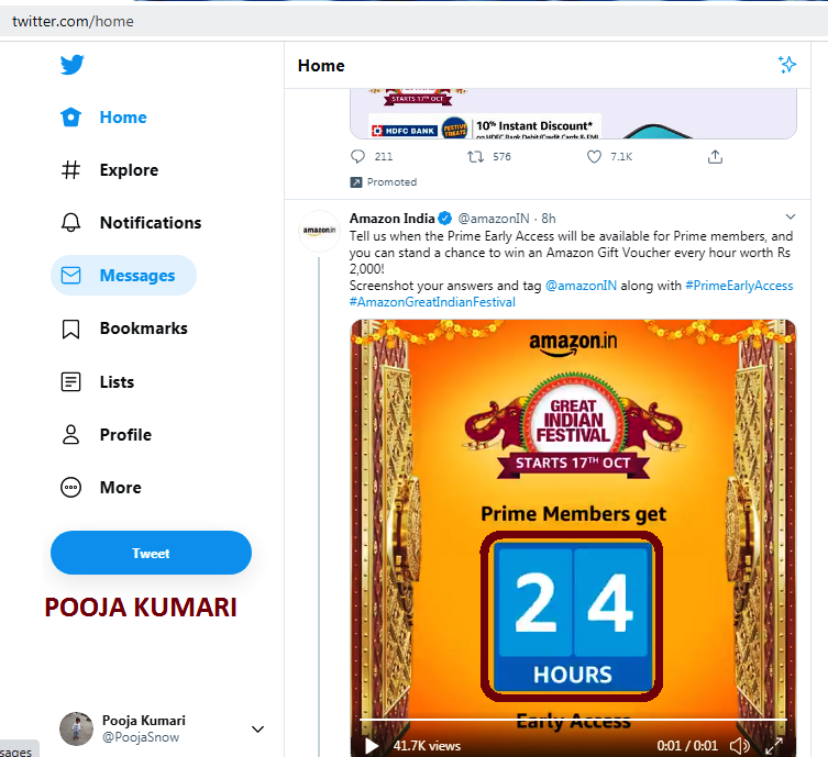 PoojaSnow's tweet photo. @amazonIN @amazonIN , Prime Member will get amazing deals 24 hour early!! #PrimeEarlyAccess  #AmazonGreatIndianFestival https://t.co/D7Ua5SR5Jy