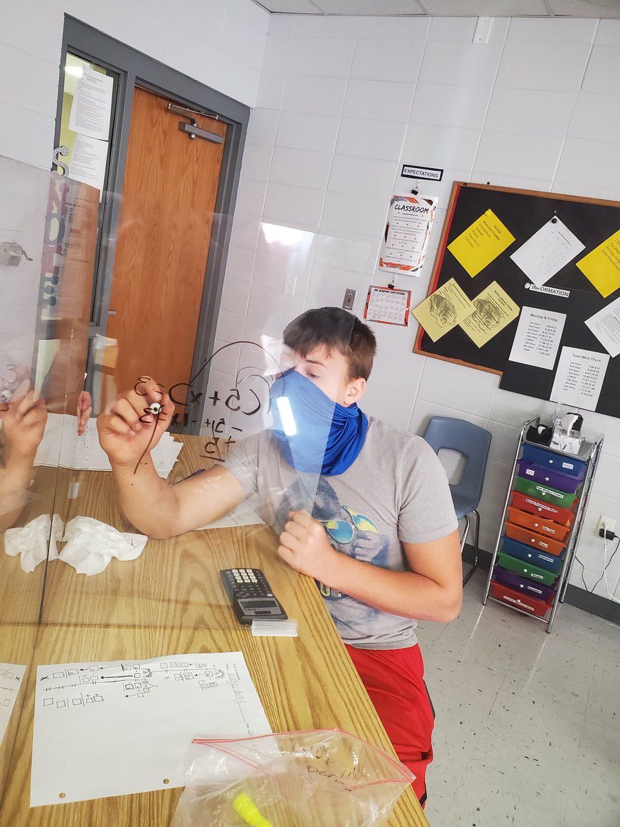 RepMoMiddle's tweet photo. Students are working on solving multi-step equations. Great job! #repmoproud https://t.co/QA1bvH5uFN