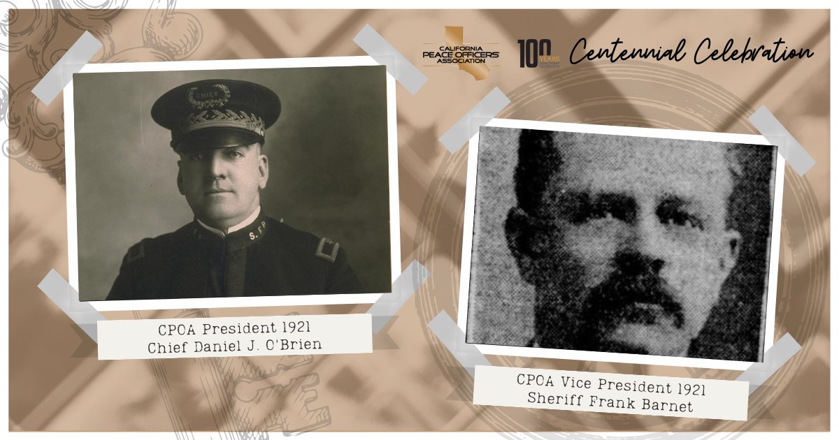 CalPeaceOfficer's tweet photo. 🤔What did these gentlemen have in common in 1921? They were founding members of CPOA. @SFPD @ACSOSheriffs 

>>>> Question of the day? Can you guess how many members we currently have?

#ThrowbackThursday #CPOACentennial #CApolice https://t.co/gbE2zR1PMF