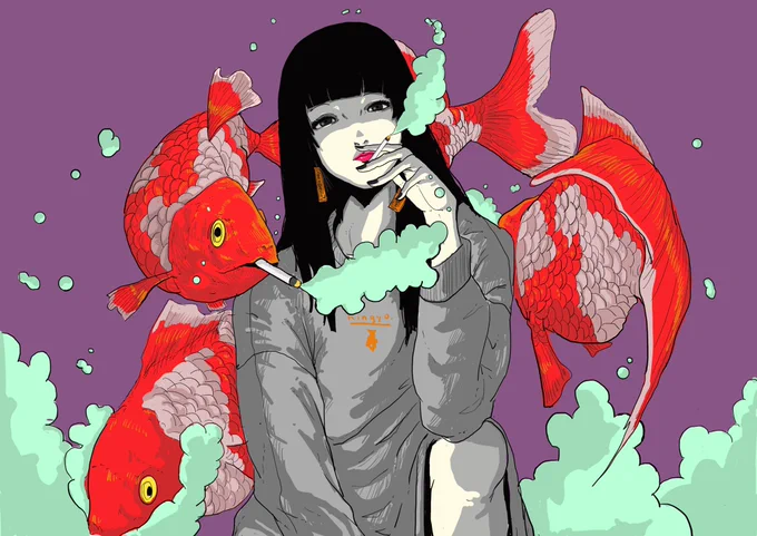 #イラスト
#ilustration 
#イラスト王国
#絵柄が好みって人がいればいいなぁ 
「chill out」 