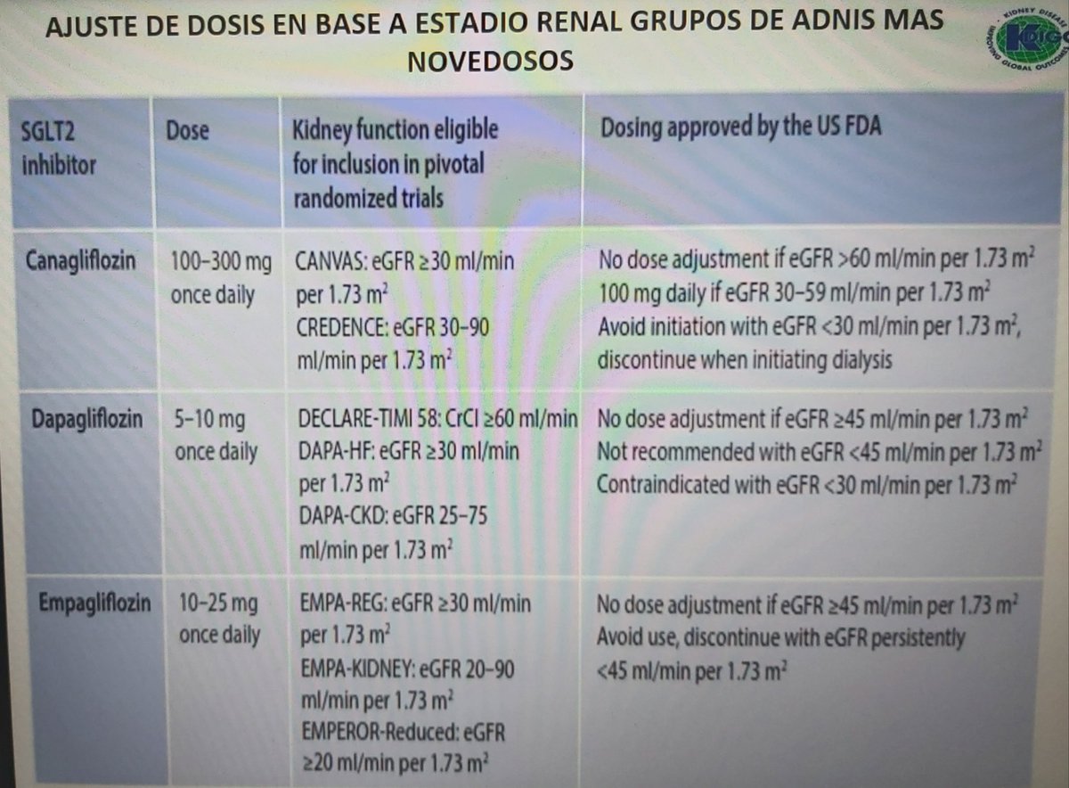 redGDPS's tweet photo. Ajuste de dosis en función de #TFGe en #diabetESP para #iSGLT2 y #arGLP1.
#4RSredgdps @risingstarsgdps @redGDPS https://t.co/hz0ddMrXjC