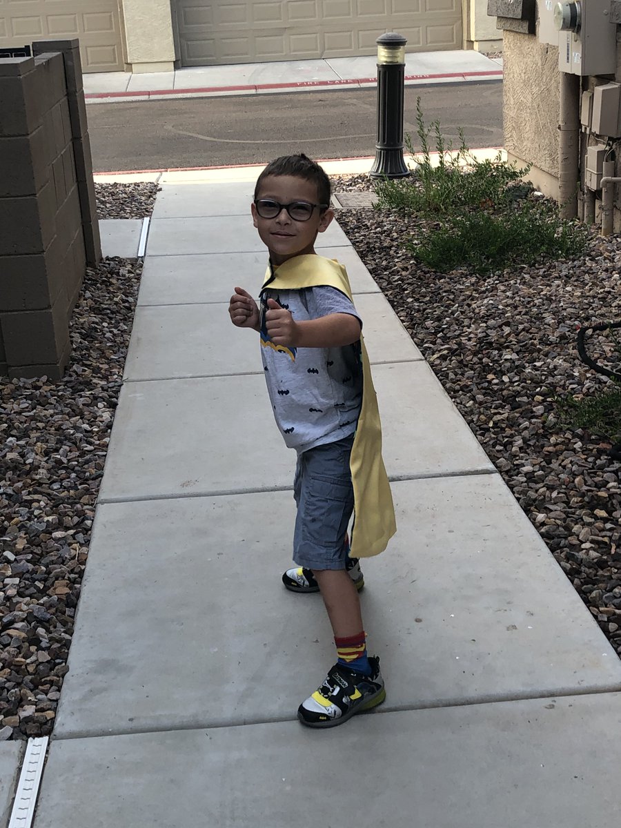 Zion absolutely loved his cape. Thank you, Bobbie Rocha, for sponsoring superhero Zion!