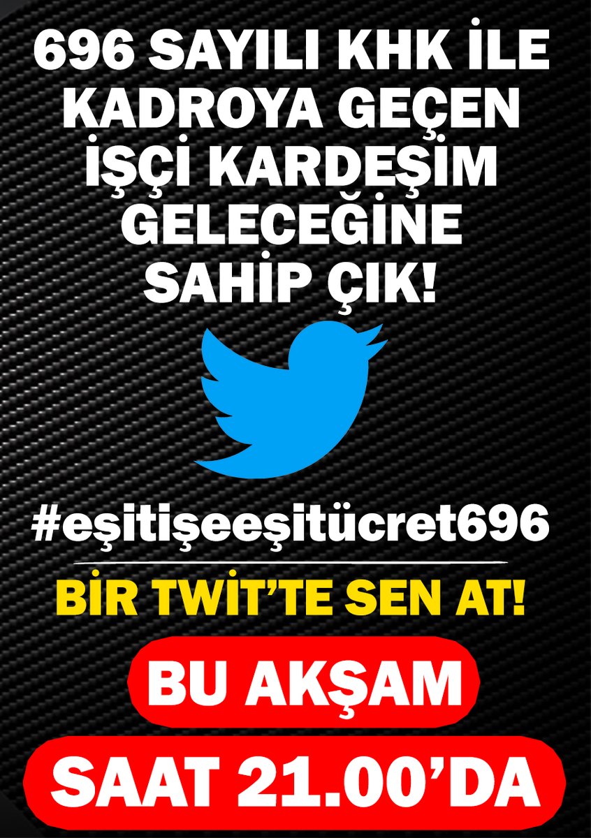 OtelHaber's tweet photo. #eşitişeeşitücret696 Kamuda 696 sayılı KHK ile taşerondan kadroya geçen işçiler eşit iş yaptıkları kurumlarda eşit ücretle, ekonomik özgürlüklerine kavuşmak ve asıl iş kolundan TİS'e dahil olmak istiyorlar. @ZehraZumrutS @RTErdogan @ikalin1 @hasandogan @fahrettinaltun https://t.co/iPaYQsymOr