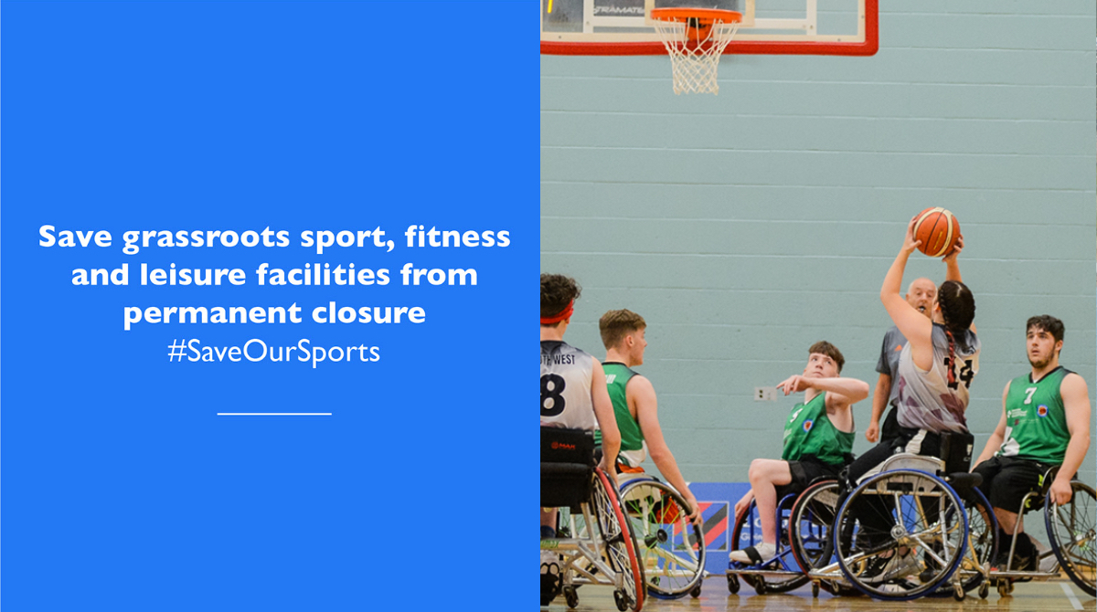 BritWheelBBall's tweet photo. 📣 Without emergency government funding and help, grassroots sport, fitness and leisure facilities are facing collapse due to #COVID19.

 🏀 They are crucial to our sport and our members - join us and support the campaign to #SaveOurSports!

➡️ https://t.co/cDEyPgnSre https://t.co/myy8v465F2