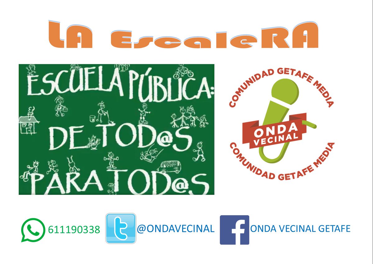 Esta semana desde las 18h hablaremos de educación pública y cómo esta siendo este comienzo de curso. 
Además nuestras noticias, locales, nacionales e internacionales y todo el equipo!!! comunidadgetafemedia.es/onda-vecinal/ o aqui radio.garden/listen/onda-ve… desde tu ordenador o desde tu movil.