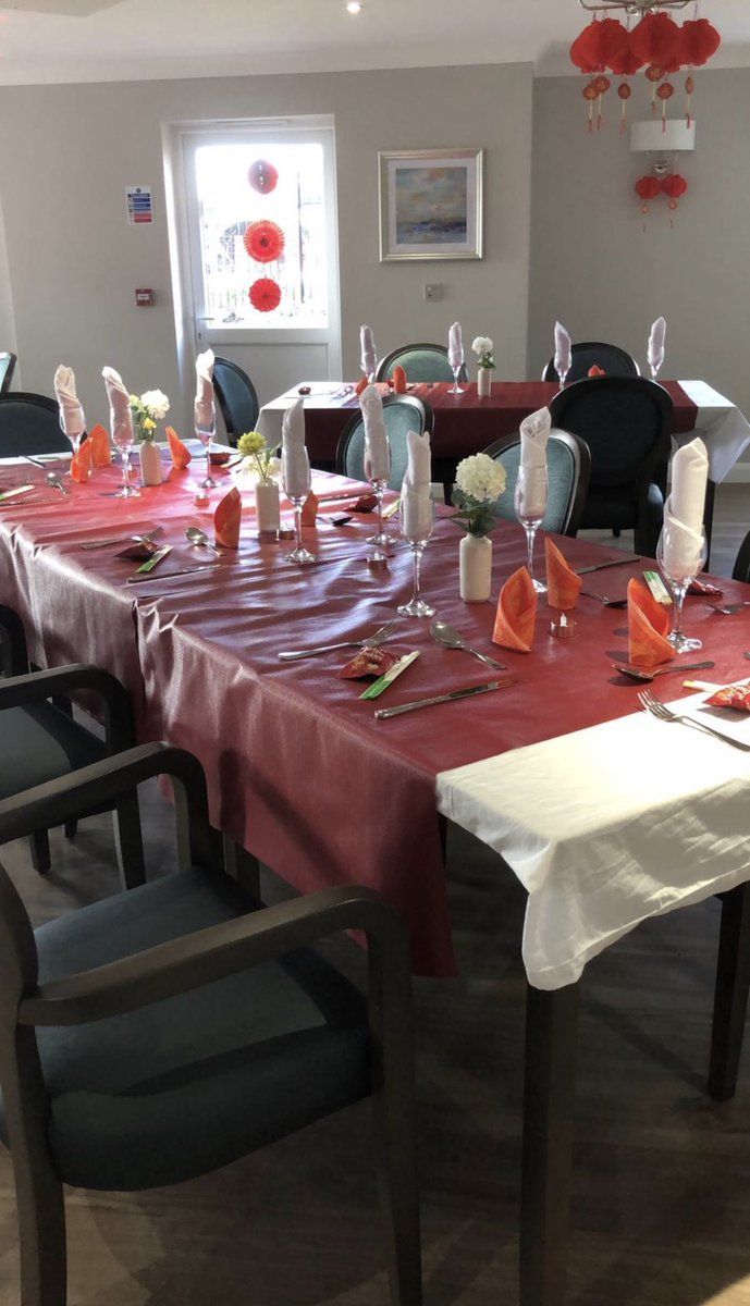 CareHalcyon's tweet photo. Our residents are being treated to a fine dining,  Chinese takeaway experience tonight 🥢🥡🍪 https://t.co/WOaPlboc3q