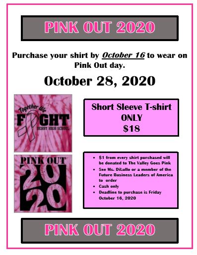 Breast cancer is the second most common cancer among women in the United States.  For each shirt purchased, $1 goes to The Valley Goes Pink.  Remember tomorrow (10/16) is the last day to purchase <a href="/DerbyRedRaider/">Derby High School</a> <a href="/DerbyRedRaider/">Derby High School</a>