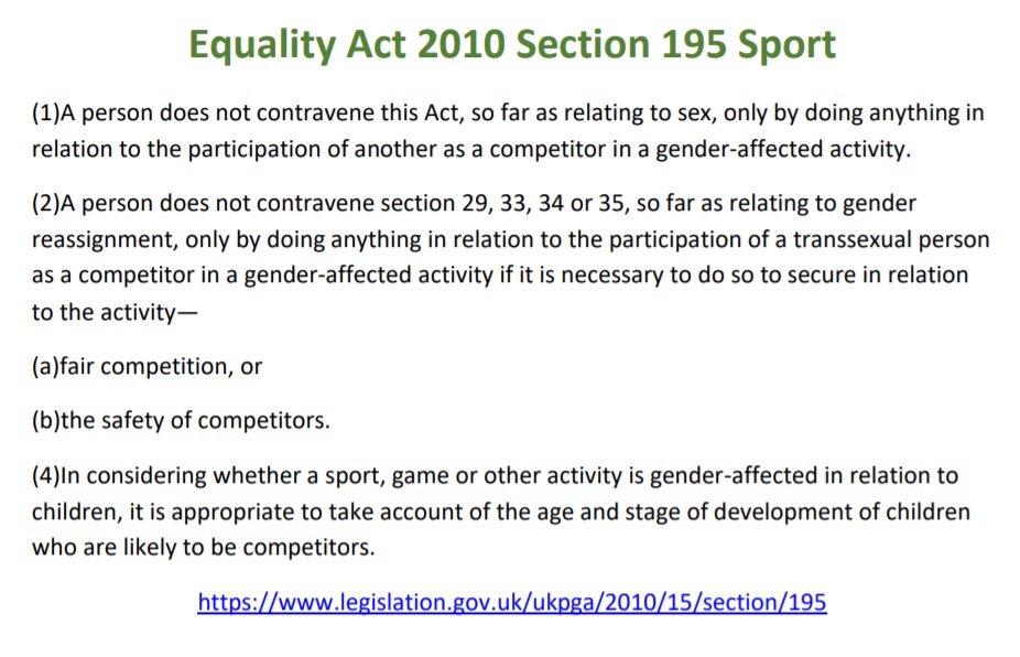 And here's what the Equality Act says. Why does @EnglandRugby disregard fairness and safety for women and girls?