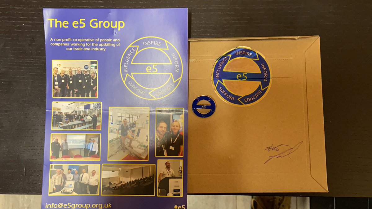 AJBrownElectri1's tweet photo. A big thank you to the #e5group for my badge and stickers https://t.co/mhKNHX0Txq