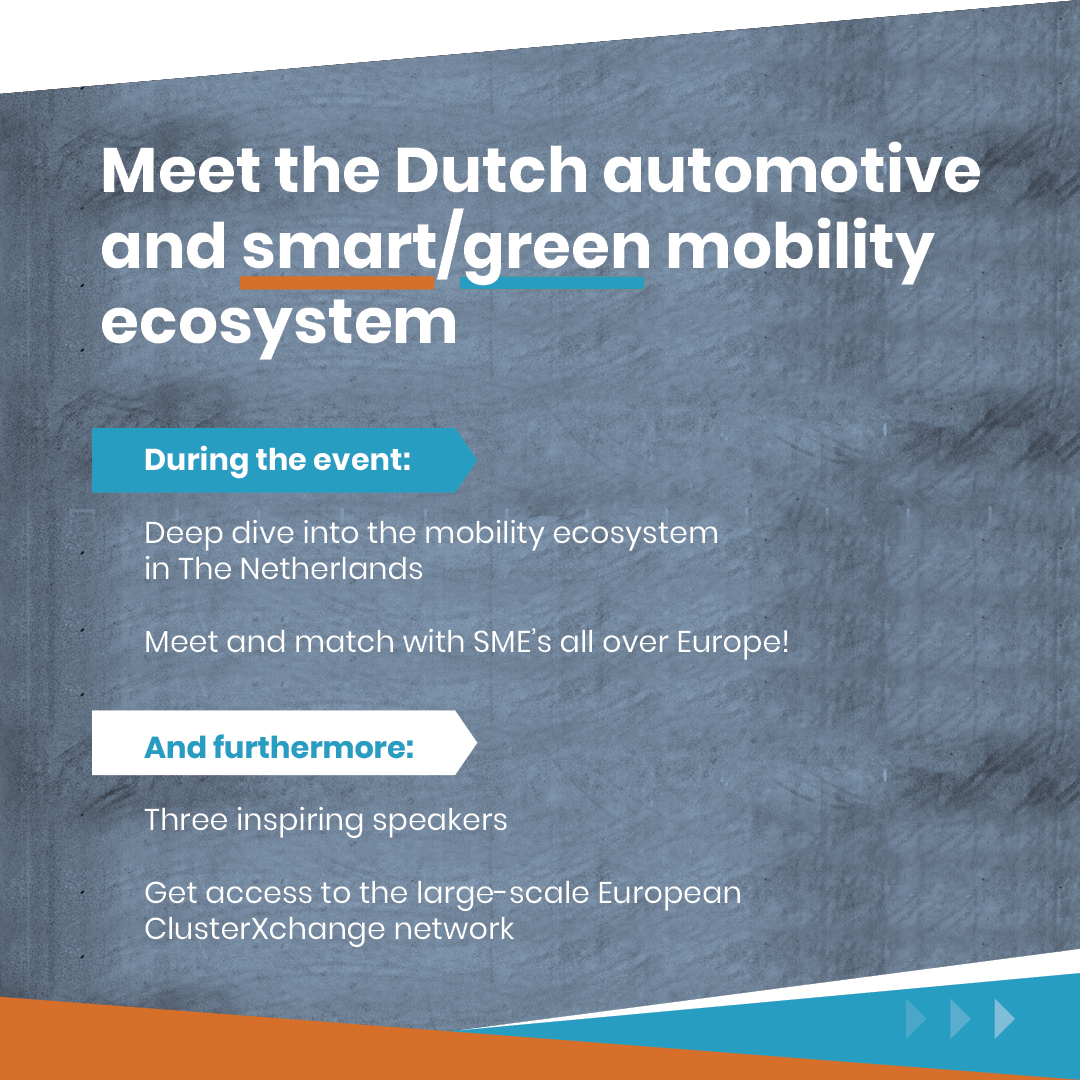 R4M_Project's tweet photo. Save the Date! 

🗣️ The 1st Virtual #mission in the Netherlands!

Discover the Dutch #mobility ecosystem &amp; meet companies from all over #Europe! 

Register now! ▶️ https://t.co/95W27xuYmS

#recipe4mobility
#ECCP https://t.co/z4I9Cu2qHl