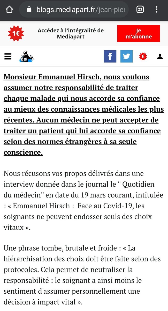 Il a toujours clamé que le protocole Raoult fonctionne sur la Covid19 depuis que Didier Raoult a annoncé la "fin de partie", par exemple le 27 mars il y a cette lettre ouverte à destination de  @MartinHirsch ou il explique qu'on a interdit aux médecins de prescrire (HCQ bien sûr).