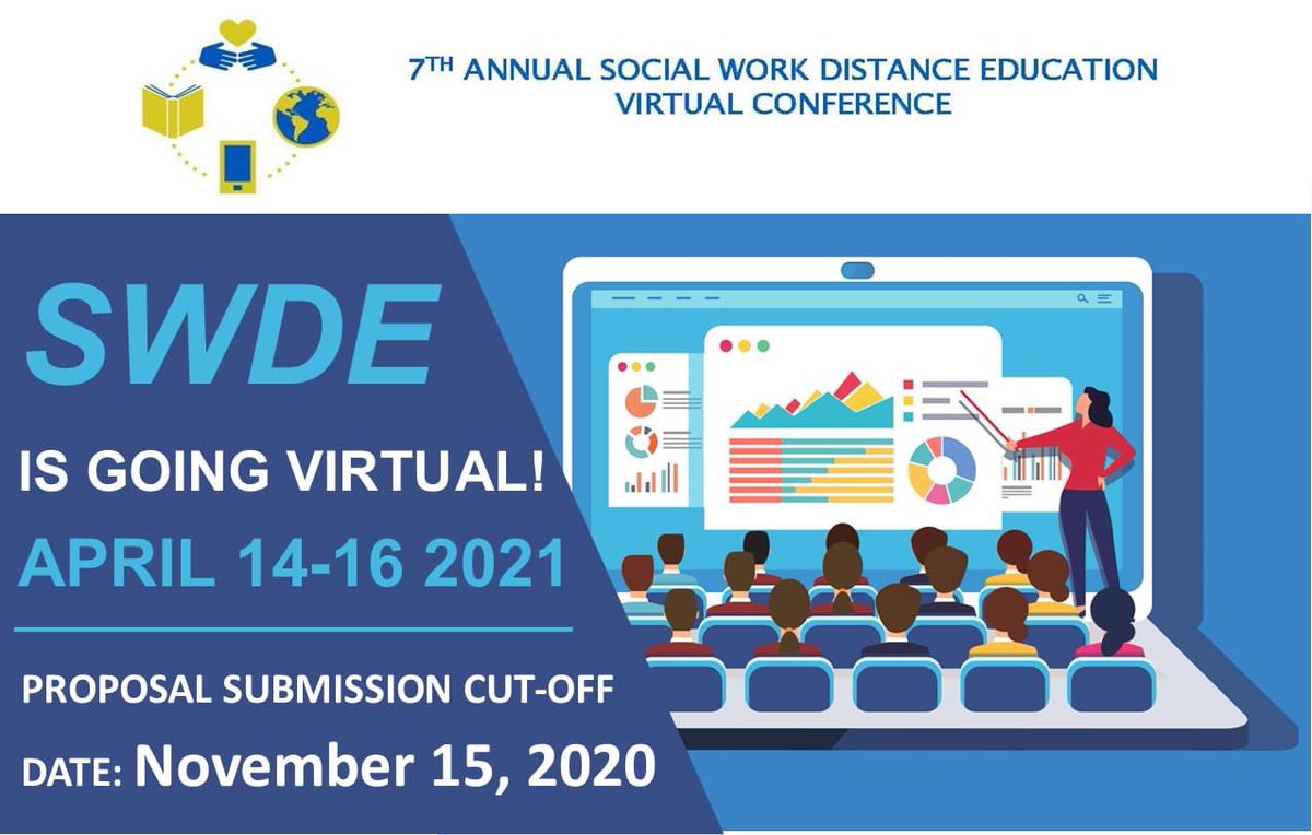 SWDEConference's tweet photo. In addition to transitioning all requested presentations selected for the 2020 conference, the committee is seeking proposals for two specialty focuses that have been added for the 2021 conference:

1. The 2020 Pandemic Experience
2. Deconstructing Racism

https://t.co/cWlrVvixLM https://t.co/jHxHF0Uo8R