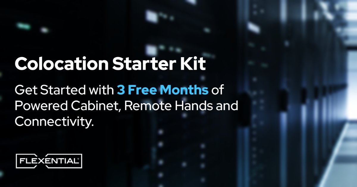 flexential's tweet photo. Learn how you can get robust #colocation services in a highly secure, connected environment at no charge for the first three months with Flexential’s Colocation Starter Kit. Learn more: https://t.co/JHY35VI4bg #BeyondFourWalls https://t.co/4vJdil0Ghl