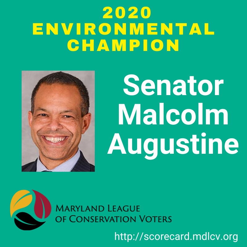 MDLCV's tweet photo. Shoutout to Environmental Champion, Senator Malcolm Augustine @AugustineMLA for his leadership and support in the 2020 session to further protect Maryland's environment! Check out our full list here: https://t.co/btqHla3Bef #MDLCVScore #EnvironmentalChamp https://t.co/jlWA9B2Mlc
