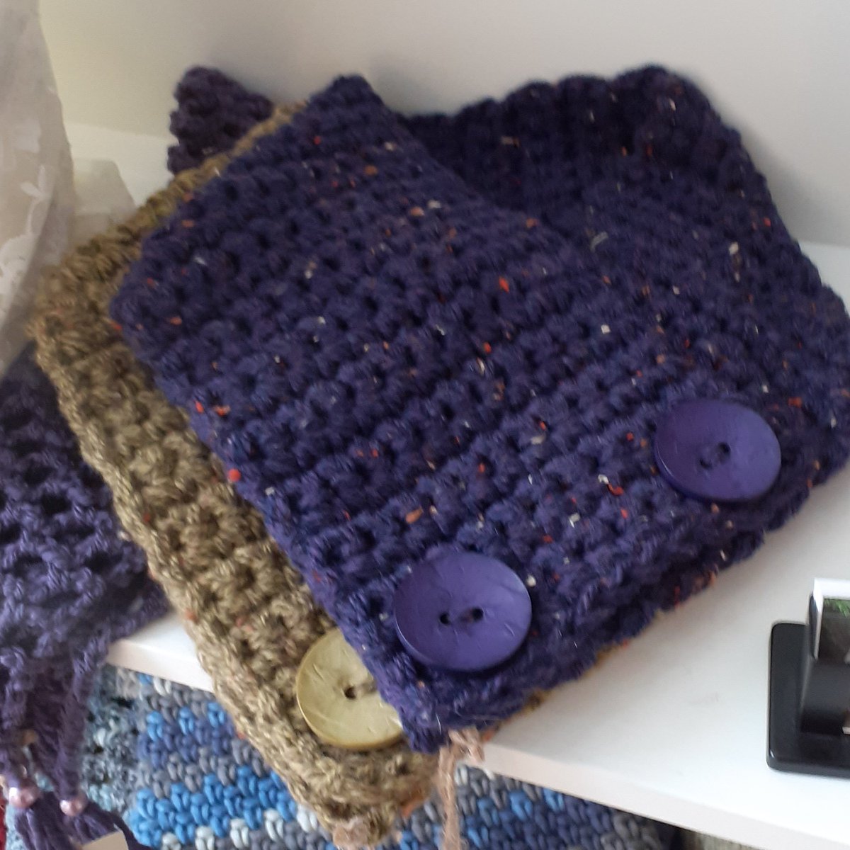 jimandgladys's tweet photo. Chunky buttoned neckwarmers now in stock at the gallery 😍

#autumn #winter #hygge #cowl #chunky #neckwarmer #bigbuttons 

https://t.co/k6WGVa8WX0 

#crochet #etsy #newmills #newmillshighpeak 

#bounceforwardnotback #NewMillsFestivalArts  #jimandgladyscrochet https://t.co/5QcvZXaugj
