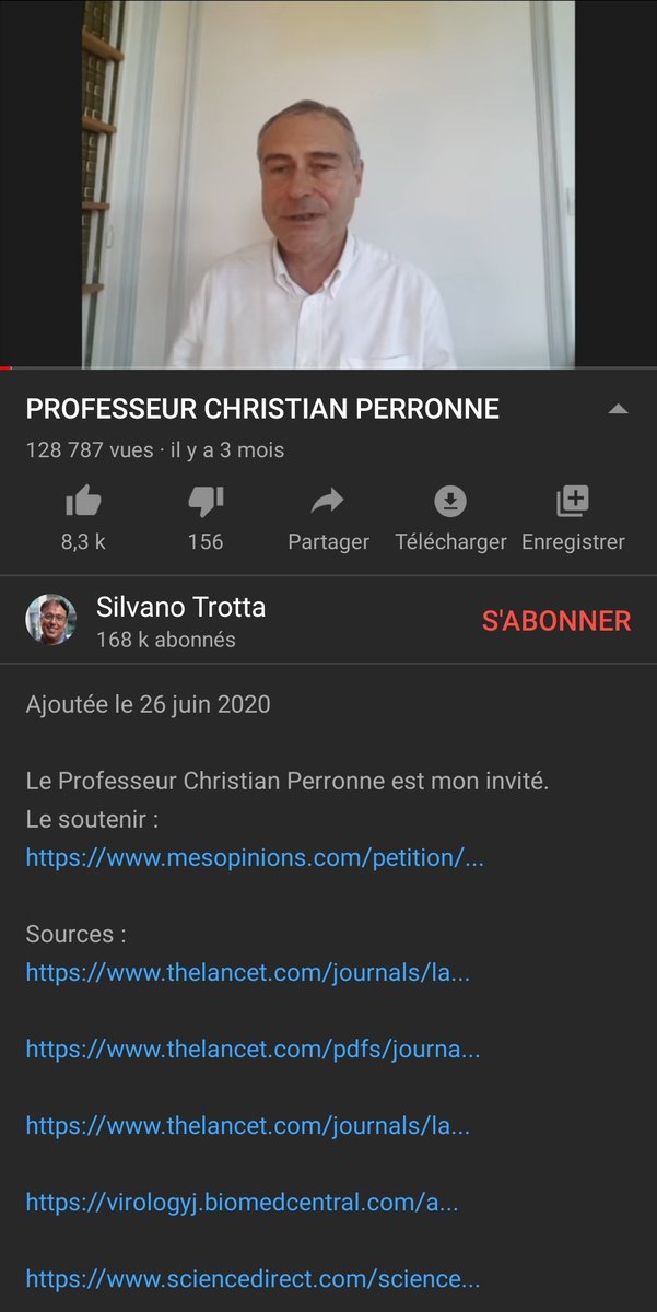 On sait par exemple que  @silvano_trotta pense que Bill Gates est à l'origine de beaucoup de chose, et Pr Perronne fini donc par accepter une interview sur la chaîne YouTube de ce dernier le 26 juin, je vous laisse la voir 