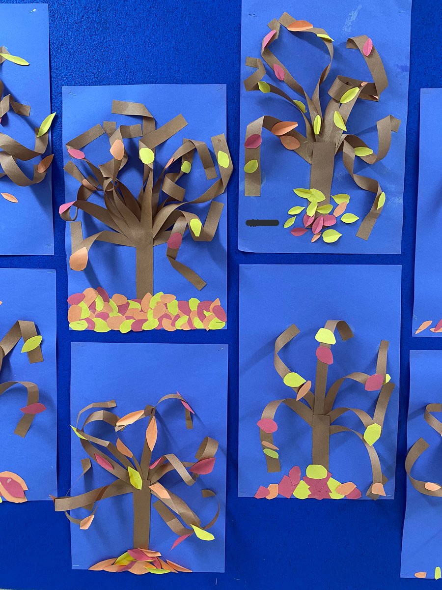 We are so enjoying the beauty of autumn leaves in the fall, so we explored a new art technique and created 3D fall trees. #LittleArtists #VisualArts Great work, grade 3s!