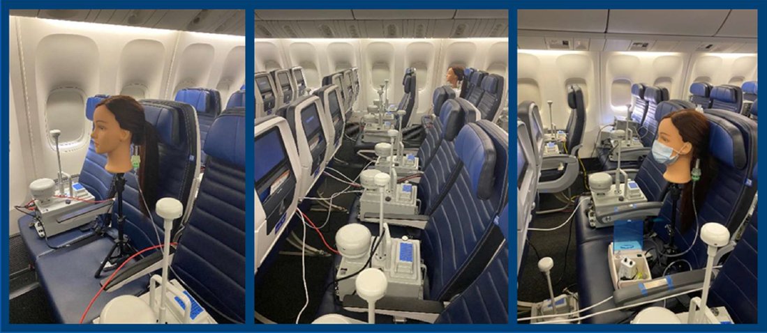 linseymarr's tweet photo. Report of the DoD study on airplanes now available. https://t.co/ahUf4ghKOK They say it would take 54 hours sitting next to an index case to be infected by aerosols. This assumes breathing and no turning of head. I say risk could be 10x higher with talking, but still low. /1 https://t.co/Ame7HsZ95R