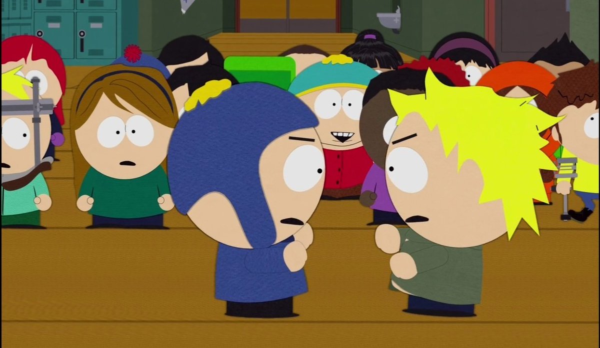 sbinlody's tweet photo. tweek tweak, el mismísimo conchetumare que se pega el show frente a media escuela, deja a craig como chaleco e mono y luego se va riendo como si nada. https://t.co/7ip0tENXHU