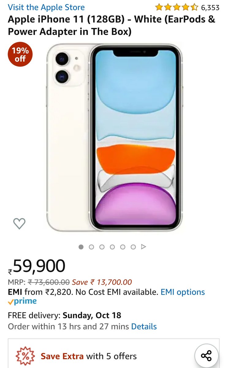 anksee's tweet photo. @amazonIN it's apple that slashed the price, not you giving 13k discount!! Be loyal to the customers!! @Apple https://t.co/Kg2gTaDtfX