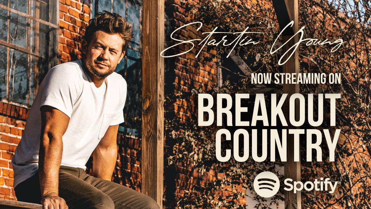 brandonlay's tweet photo. Can't thank @spotify enough for all of the love for #startinyoung. Y'all check it out now on #breakoutcountry https://t.co/98pvtitJAj https://t.co/Q8z35gL110