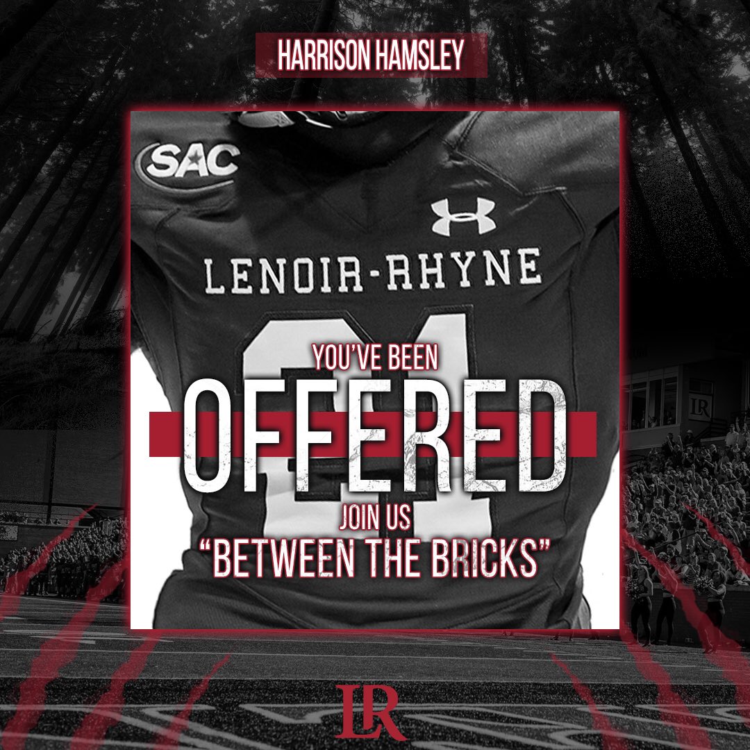 HarrisonHamsley's tweet photo. #AGTG🖤 Blessed to Recieve an Offer From Lenoir Rhyne University.  @troupestar28 @ValiantFootball @harrison2121 @TEwracademy @Theraygordon @JustinHenders16 @JodyDPeterman @Trapp_SETA229 @DOMXsports https://t.co/uU5YiMN3YQ