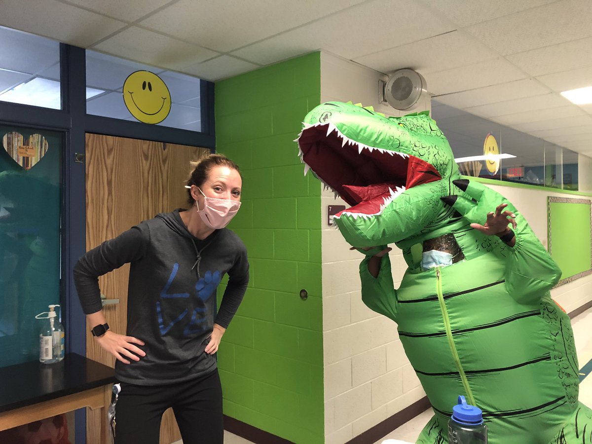 Linden West is the Best! You know your day has to get better when your boss shows up in a dinosaur costume 🦖 and delicious snacks! Thank you so much!!  @LWPawPride #bestdayever