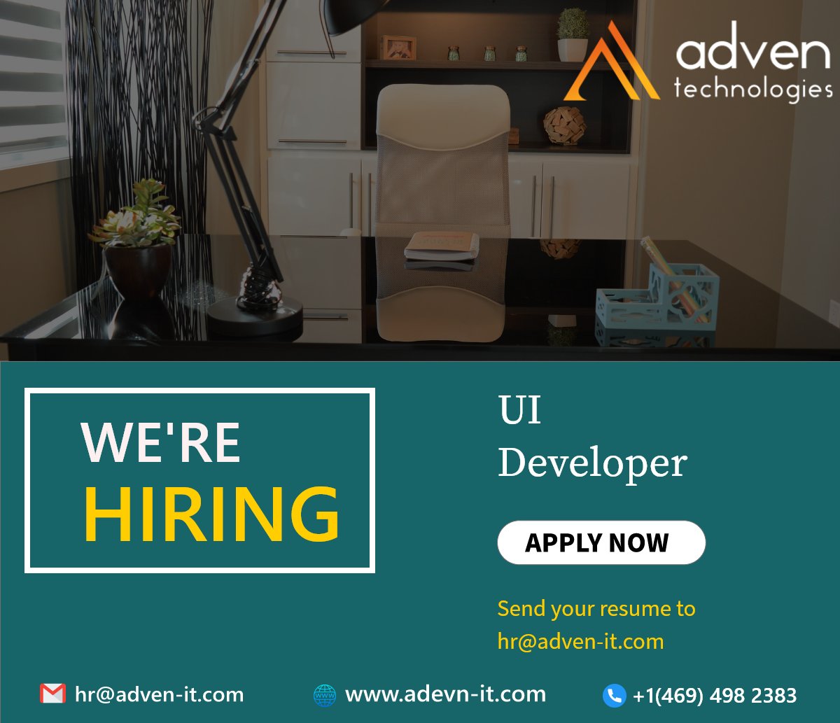 AdvenTechnolog1's tweet photo. We are hiring a UI Developer in Dallas, USA.

Interested candidates can send resumes to hr@adven-it.com

For more info:- https://t.co/4uMAmMVu2Y

#wearehiring #uideveloper #dallas #usa #itindustry #immedidatehiring #dallasjobs #texasjobs #consultants #placement #itstaffing #adven https://t.co/3YqY8Q5HFR