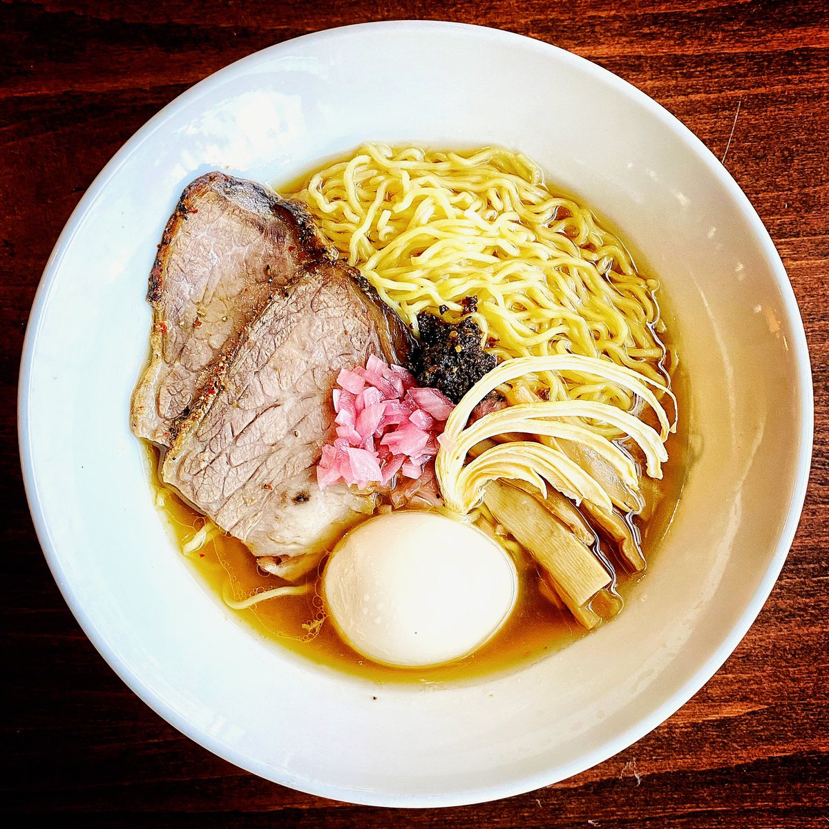 Weekend special!
Beef Brisket Shoyu Ramen: Beef &amp; Gyokai Double Chintan / Gochugaru Smoked Brisket / Menma / Ajitama / Charred Onion Bomb / Pickled Red Onion / Dehydrated Onion / Triple Blended Shoyu Tare / Garlic Onion Chicken Oil / Tokyo Classic Noodles