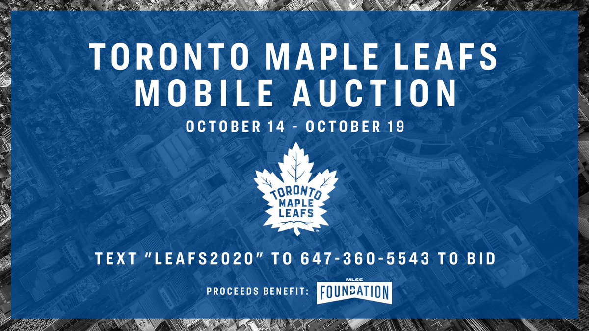 MapleLeafs's tweet photo. 🔹 Virtual meet-and-greet with Brendan Shanahan
🔹 Signed jerseys, sticks, masks
🔹 Exclusive #LeafsForever prize packs

All these and much more available in @MLSEFoundation's Mobile Auction! Running until October 19.

BID NOW >> https://t.co/M4xLDxMeUM https://t.co/zGL6OLxyGp