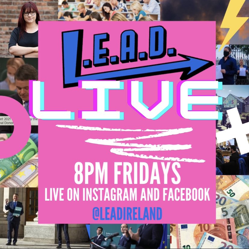 LEADIreland's tweet photo. Super excited for this weeks LEAD Live show! 

We’re gonna break down the Budget and make it understandable, hopefully 🥴.

Then we’ll be joined by our VERY special guest @Lornafitz3 President of the Union of Student in Ireland @TheUSI to discuss how it impacts students. https://t.co/e8kbgbjK20