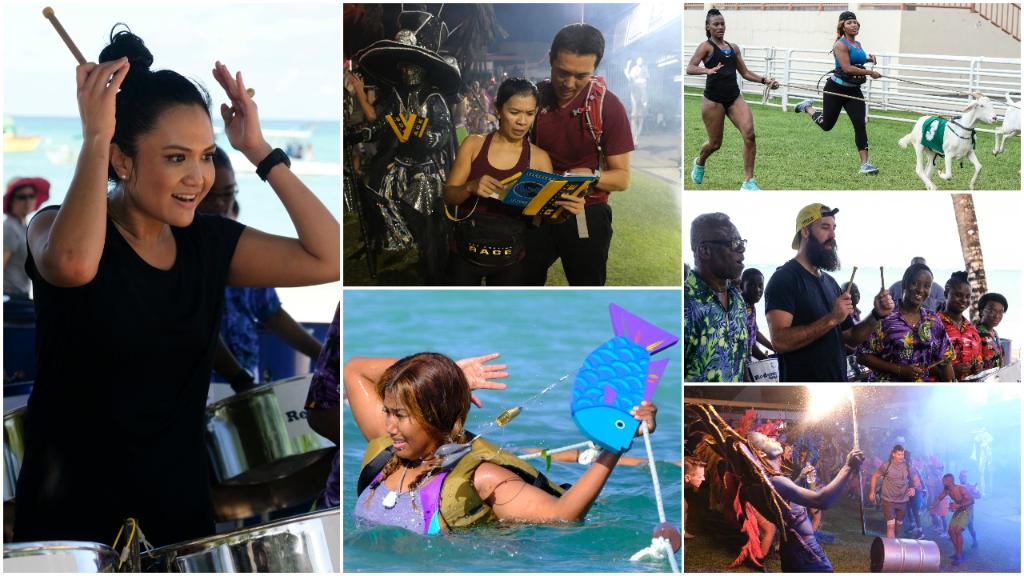 AmazingRaceCBS's tweet photo. The racers kicked off an exciting journey across the 🌍 as they danced at the Carnival and learned how to play the steelpan in Trinidad and Tobago during the season premiere of The Amazing Race: https://t.co/RSWKF3SzUQ. https://t.co/X8rbQ4pQZe