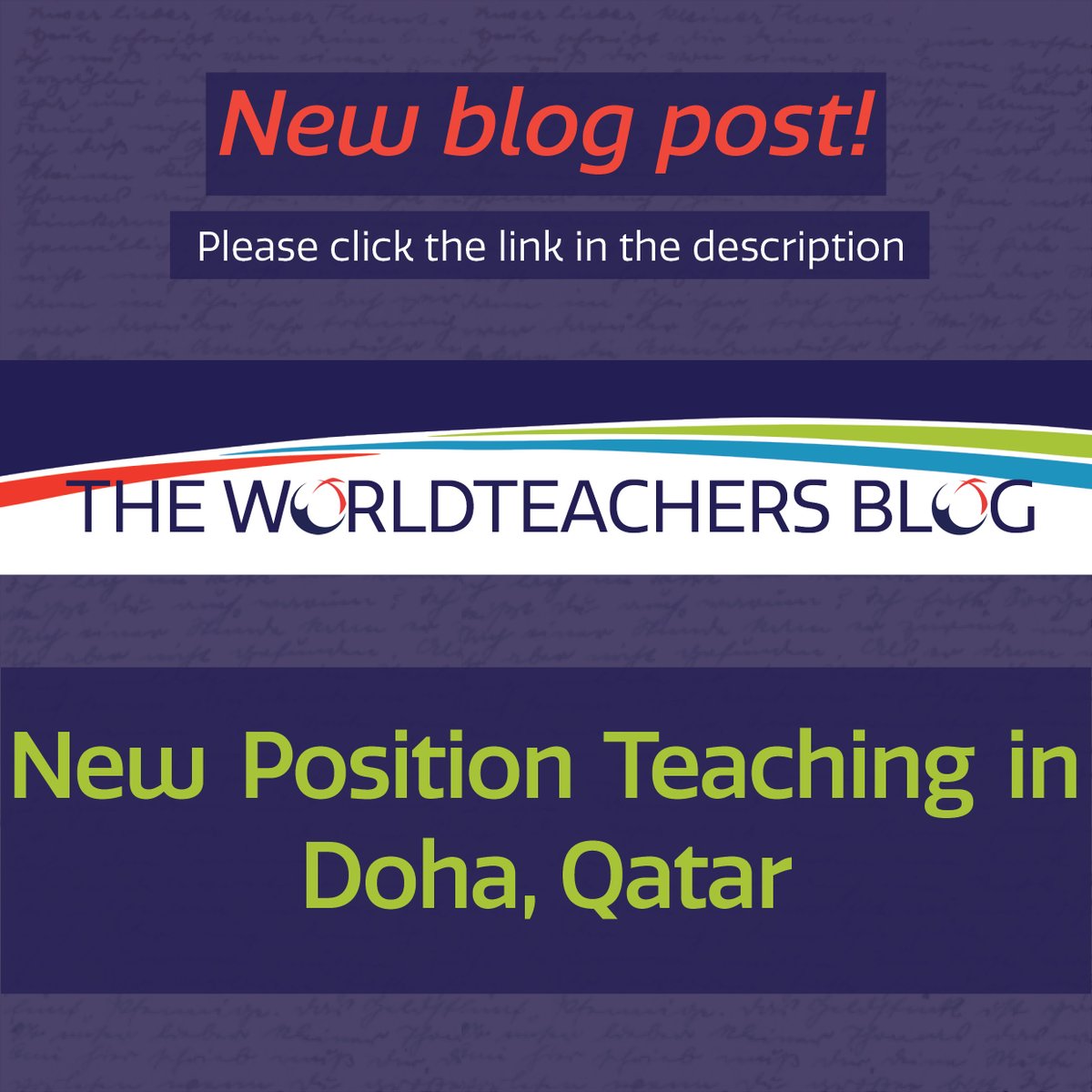 worldteachers's tweet photo. Check out our new blog which describes our new position and advantages of living in Doha: https://t.co/yDNymKWCdJ #NewTeachingPosition #NewTeachingRole #WorkInDoha #PrimaryTeacher https://t.co/BONYxKki6r