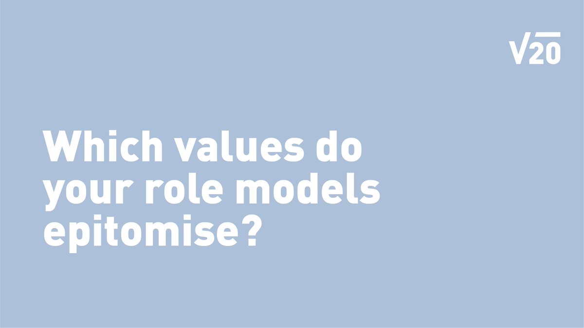 values20group's tweet photo. Role models are typically figures of hope and inspiration; what values do you look for in your role models? #WorldValuesDay #V20 #ValueOfValues https://t.co/UOSupgiN10