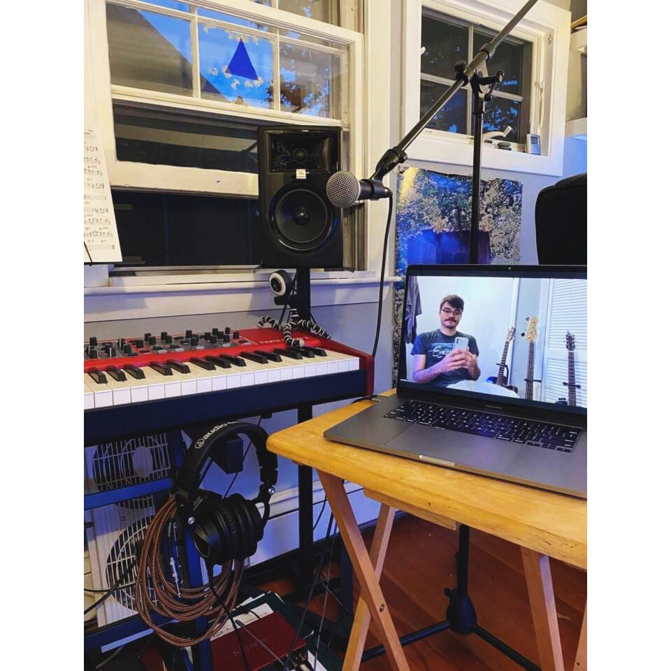 Xsectionfilm's tweet photo. MEET THE TEAM // @ColinMinigan (he/him)

XSFF Sound Engineer/Curator
 
Much tidier than usual this is my improvised teaching/recording studio! Teaching resources stacked up and #instruments at the ready to record. (Not pictured: GeorgeDog the #cat sitting in his usual windowsill) https://t.co/pFOIvqKKrm