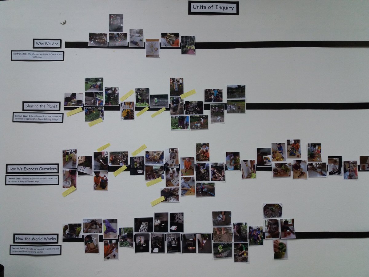 TauraKhongsat's tweet photo. My UOI timeline is coming along.  Since our #pyp units are year long, I created this to #makelearningvisible.  This helps us make connections between units, identify big ideas, plan and #followthechilds lead.  A special project is emerging. #earlyyears #reggioinspired https://t.co/yHC7hlK4Qt