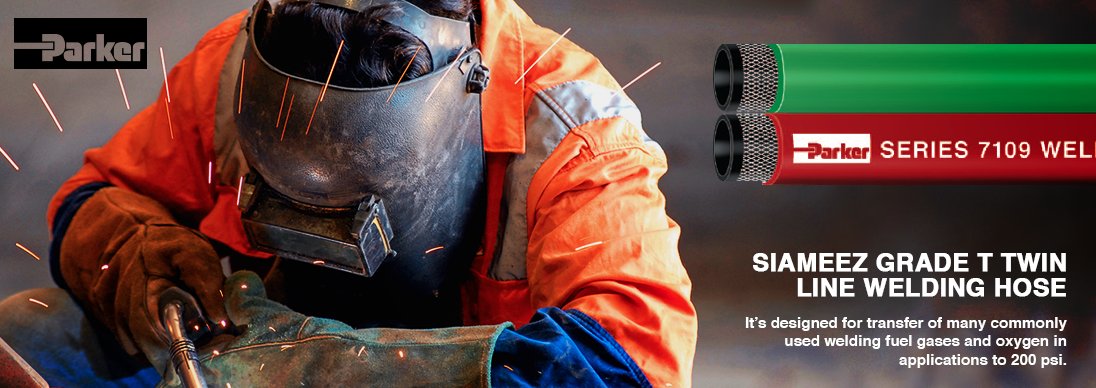 SIAMEEZ® Grade T Twin Line Welding Hose Factory Assemblies, Series 7109
Siameez Grade T Twin Line Welding Hose Factory Assemblies are designed for transfer of many commonly used welding fuel gases and oxygen in applications to 200 psi, Series 7109