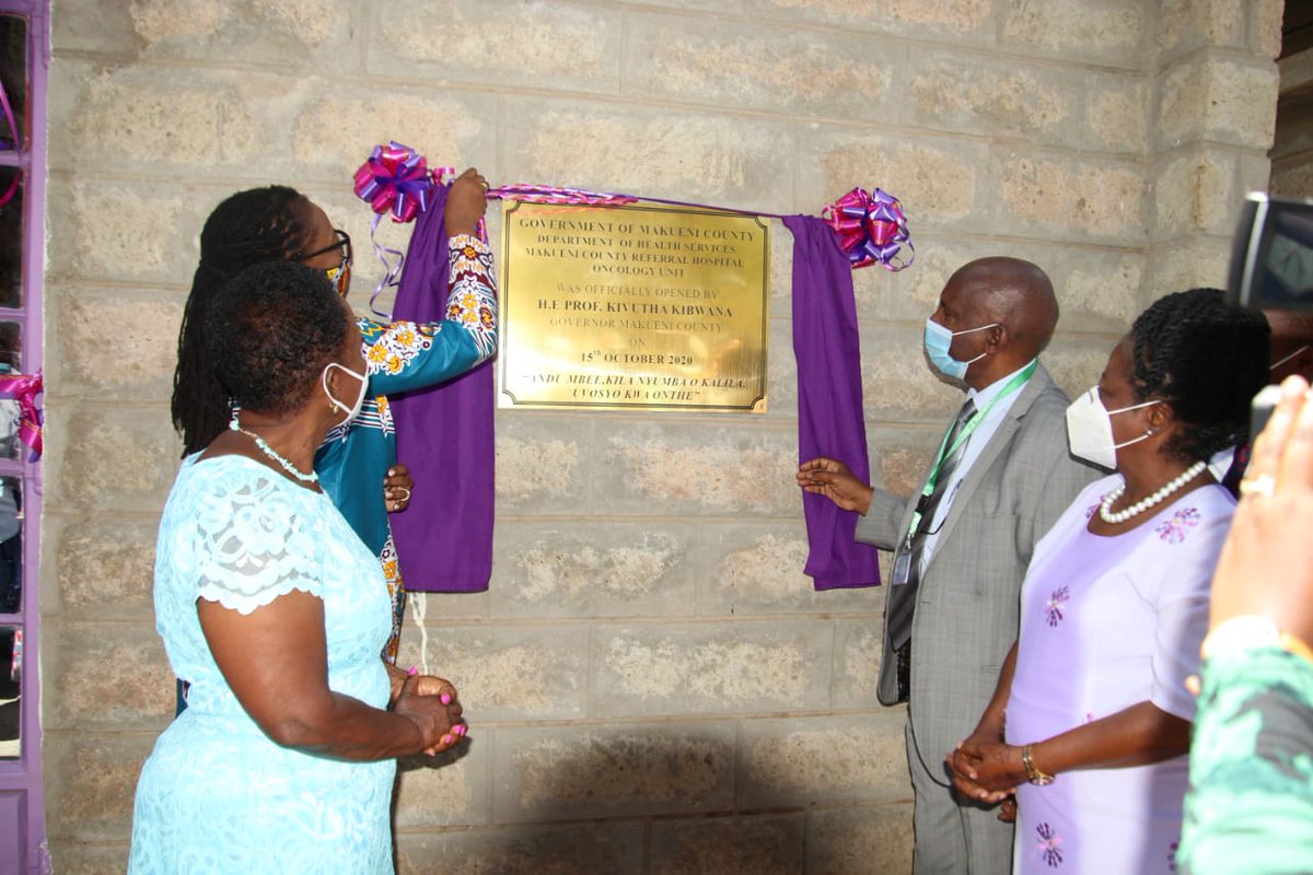 ProfKibwana's tweet photo. Makueni has opened doors to its first cancer treatment and management clinic at the Makueni Referral Hospital, Wote. Our residents will nolonger spend cold nights at KNH queuing for cancer treatment. Many thanks to @Roche @Intercancer and CFLA for the immense support https://t.co/auWbTSiqLF