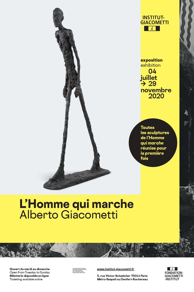 [EXPOSITION L'HOMME QUI MARCHE] 

Pour la première fois, toutes les sculptures de l'Homme qui marche sont réunies dans une seule même exposition à l'Institut Giacometti. 
A voir jusqu'au 29 Novembre. 

Billetterie et informations sur : giaco.shop.secutix.com/selection/time…