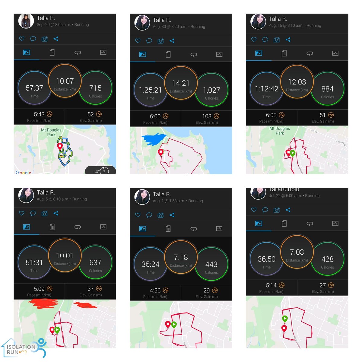 IsolationRun's tweet photo. #thursdayrunnerhighlights! Thursday Runner Highlights is Talia Ruffalo! Talia as a Healthcare worker at Island Health in Victoria, B.C.
Since the Gyms started closing, Talia made it her goal to run 5km- 12kms throughout the course of the last few months! https://t.co/70Vbgd34wW