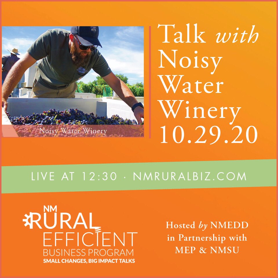 Jasper Riddle from @noisywaterwine will discuss how energy efficiency & sustainability helps his business financially in @NMecondev’s Rural Efficient Business Interview on Oct. 29!
➡️ Register here: https://t.co/l3XyGKMjN3 https://t.co/zHR1Akzo4l