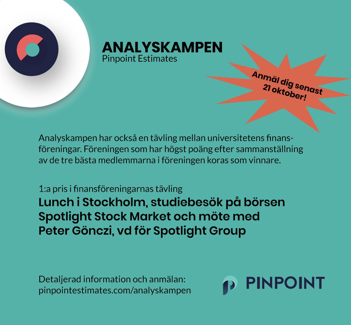 Om du är medlem i en finansförening så har du också möjlighet att kamma hem priset till bästa finansförening där de tre bästa medlemmarnas sammanvägda poäng räknas.