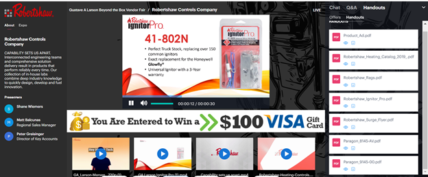 Welcome to the GAL One Box Vendor Fair with <a href="/RobertshawHQ/">Robertshaw®</a> and @GALarsonCompany