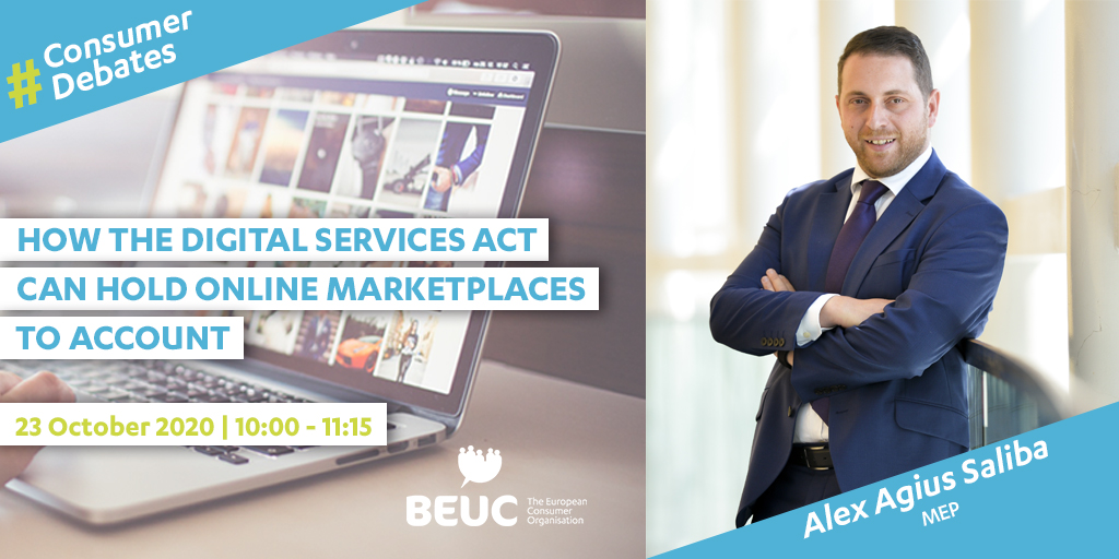 Our next  #DSA4Consumers speaker is  @alexagiussaliba, IMCO rapporteur in the European Parliament on  #DSA. Register to join the conversation on 23 October, 10am (CET)   https://www.beuc.eu/online-debate-how-digital-services-act-can-hold-online-marketplaces-account