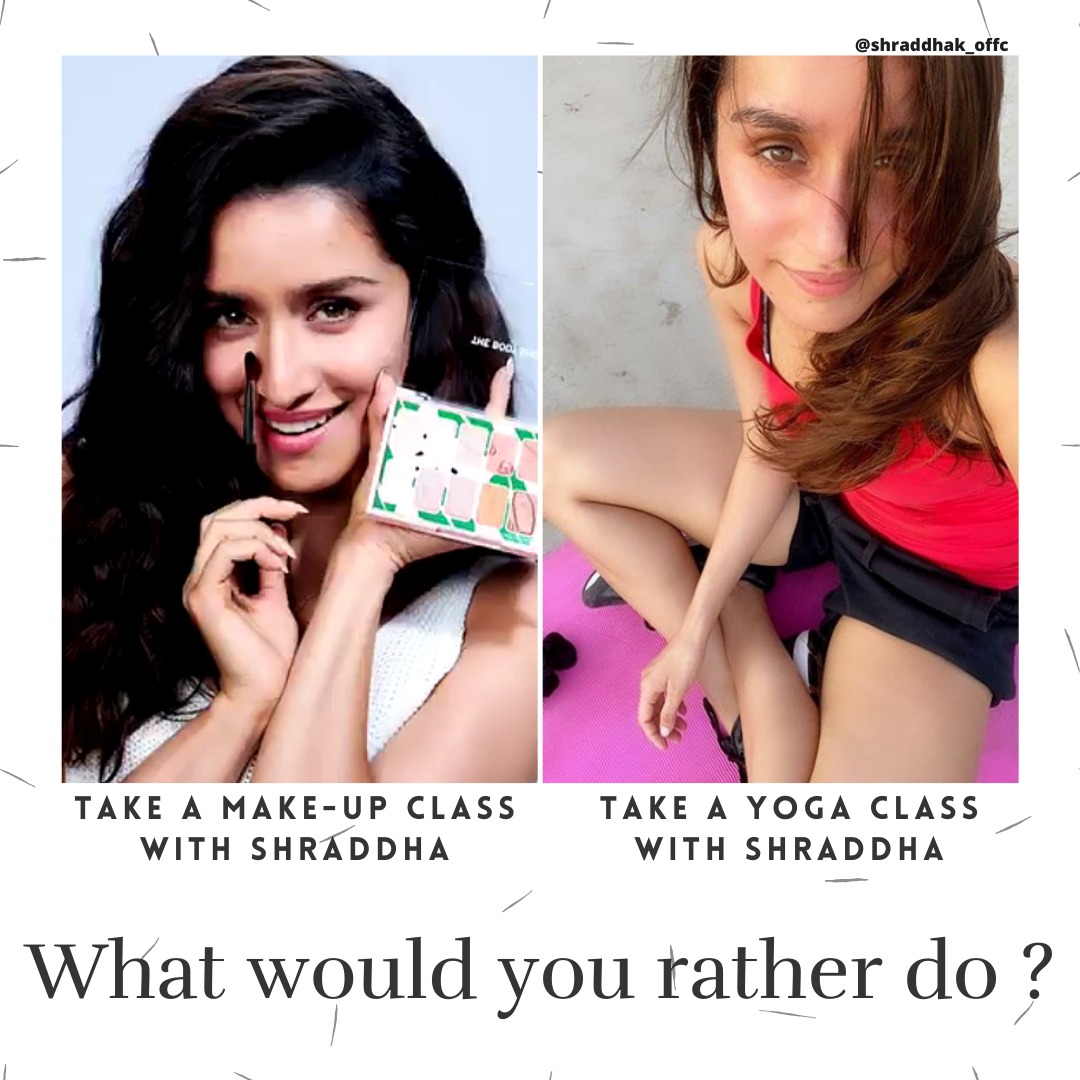 We are sure with Shraddha both activities would be super fun 🙌 @shraddhakapoor . . #shraddhakapoor #poll