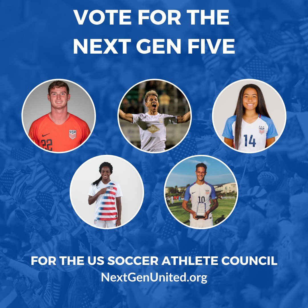 SmithHunter4's tweet photo. We, as The Next Gen Five, are incredibly excited to announce that we are running for the @ussoccer Athlete Council. Join us in advocating for youth footballers of all backgrounds. Please visit our website to learn more about our campaign! ⚽️🇺🇸 #vote https://t.co/YrDe6ybCzp
