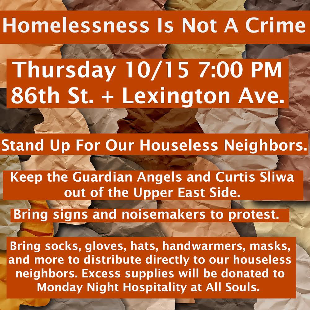 So called "Guardian Angels" plans to harrass the houseless, NYC needs to show up tonight at 7:00 PM, and say "Help The Houseless, Not Harass The Houseless"
