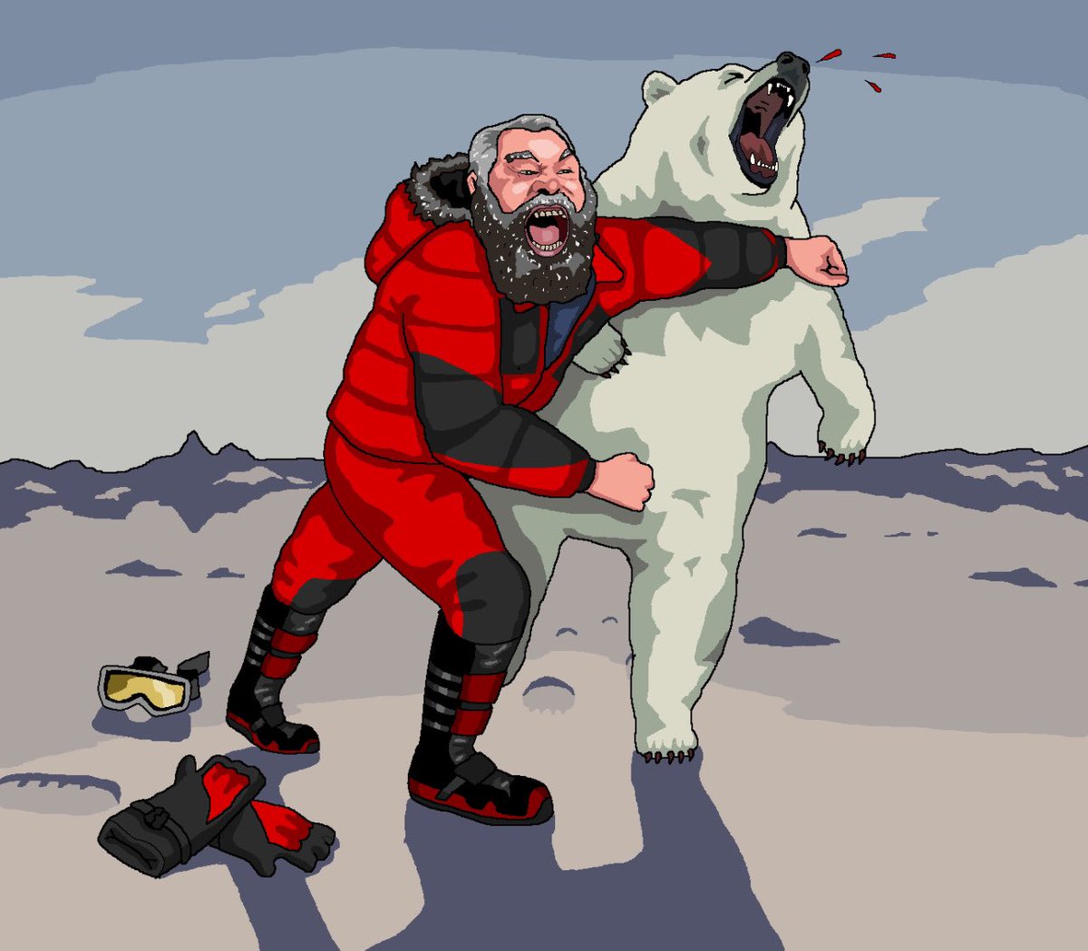 Another yet-to-premier film. So, here’s an artist’s interpretation of the time Brian Blessed punched a polar bear in the face.  #LFF  
